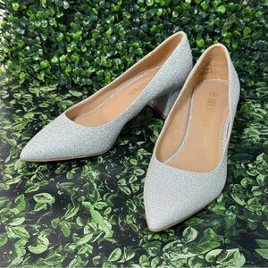 Dream Pairs Glittering Silver Heels